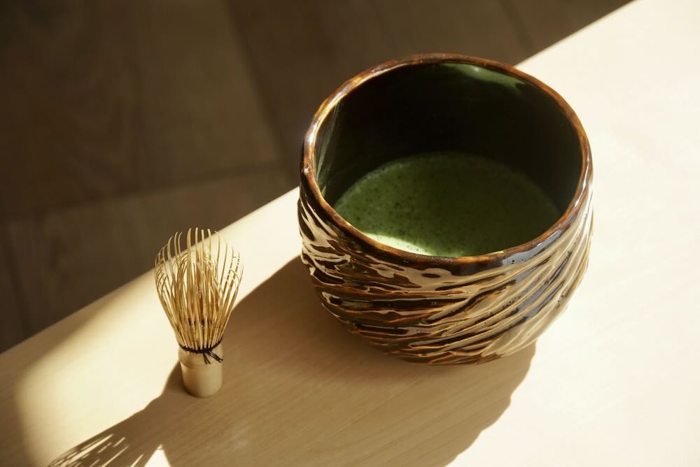 Handmade matcha bowl in progress