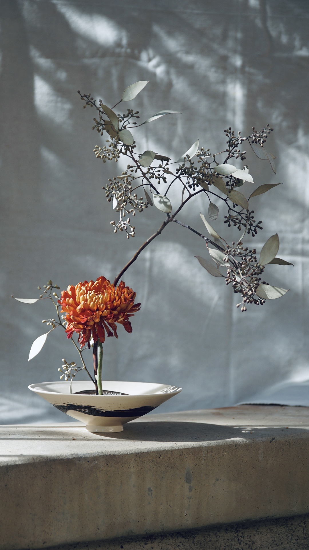 A minimalist Ikebana arrangement