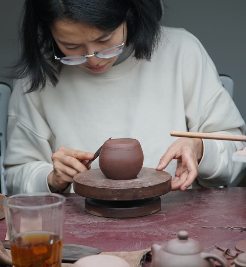 Participants crafting their teapots